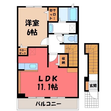 古河駅 徒歩26分 2階の物件間取画像